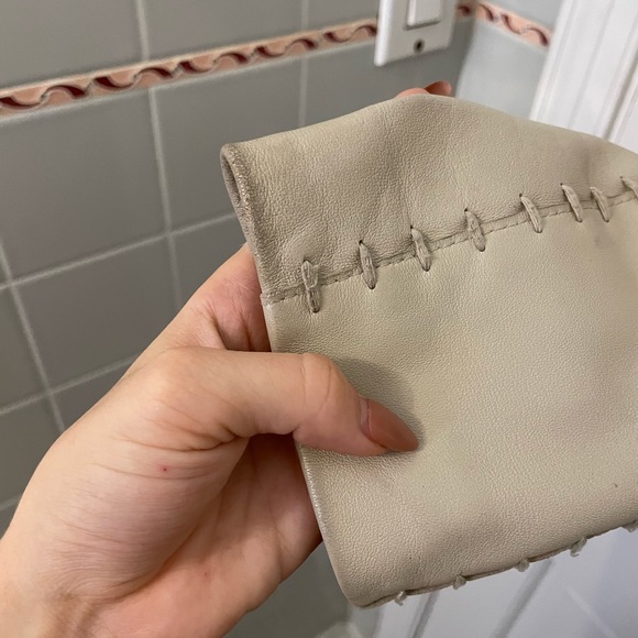 Mango bone /cream leather jacket - Picture 4 of 5